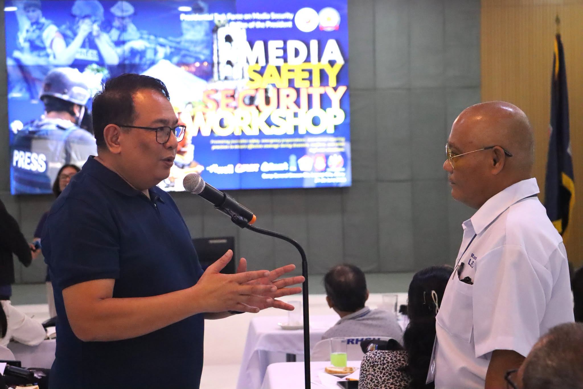 PTFoMS Executive Director Undersecretary Jose Torres Jr. underscored the importance of equipping media workers with the knowledge and skills to navigate a wide range of threats—from natural disasters to conflict situations—ensuring they can carry out their vital role safely and effectively. (PIA 5)
