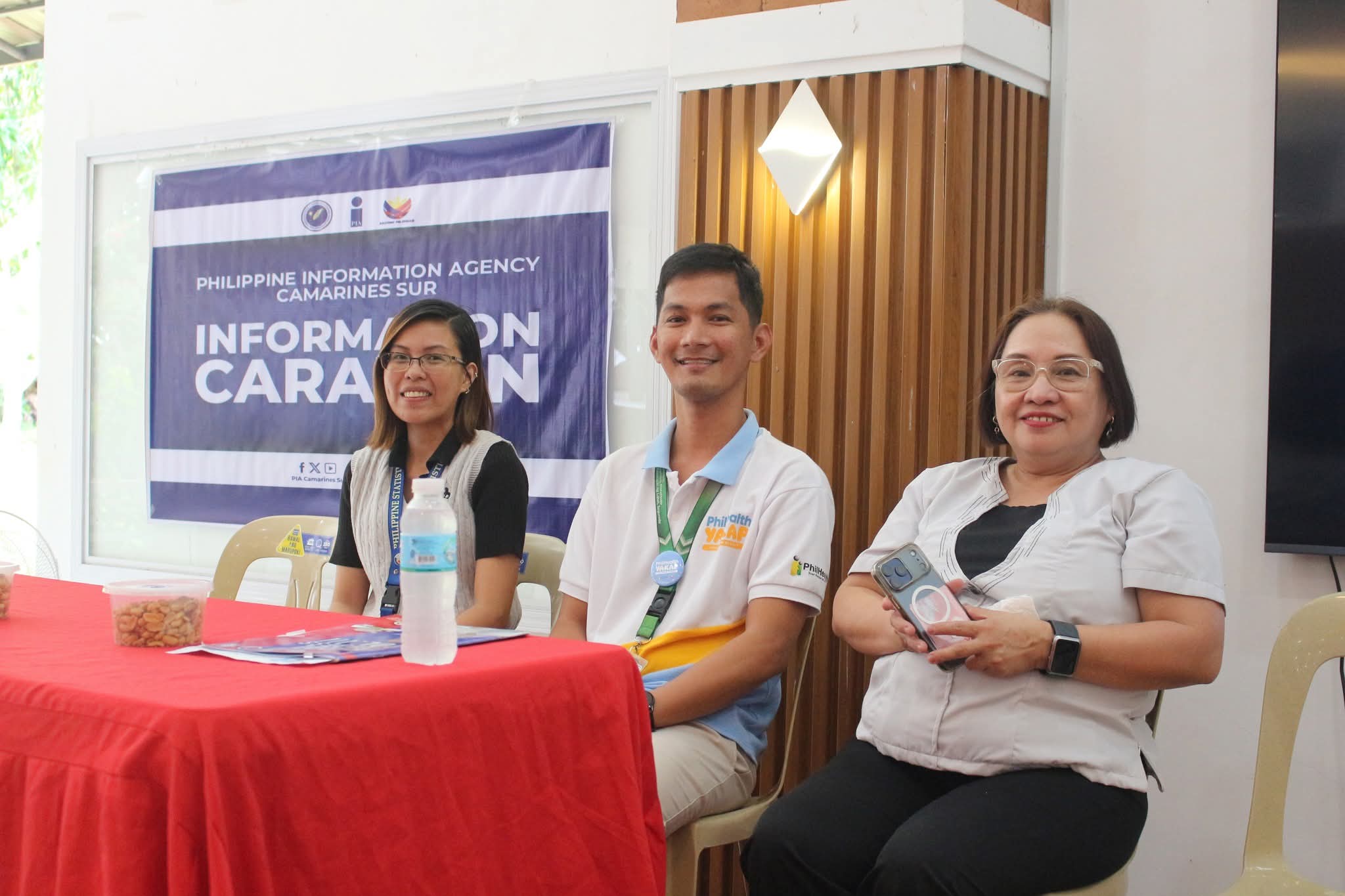 Resource speakers from left to right: Jellian Loterte of PSA-Camarines Sur, Jerome Ryan Ahero of PhilHealth-Camarines Sur, and Grace Rojas of LTO-Iriga City. (JRMadrid/PIA5-CamSur)