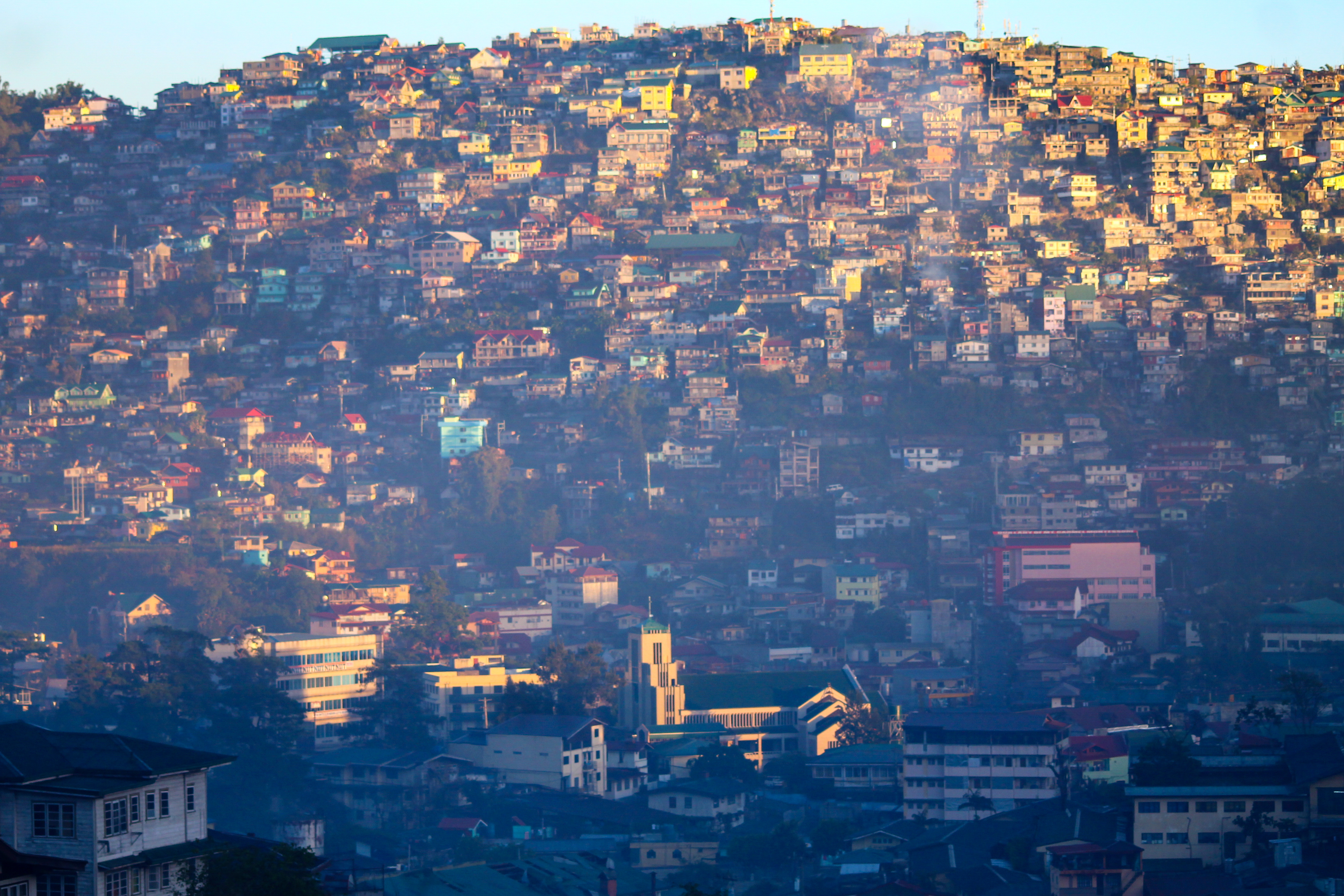 Congested Cityscape Of Baguio City Philippines