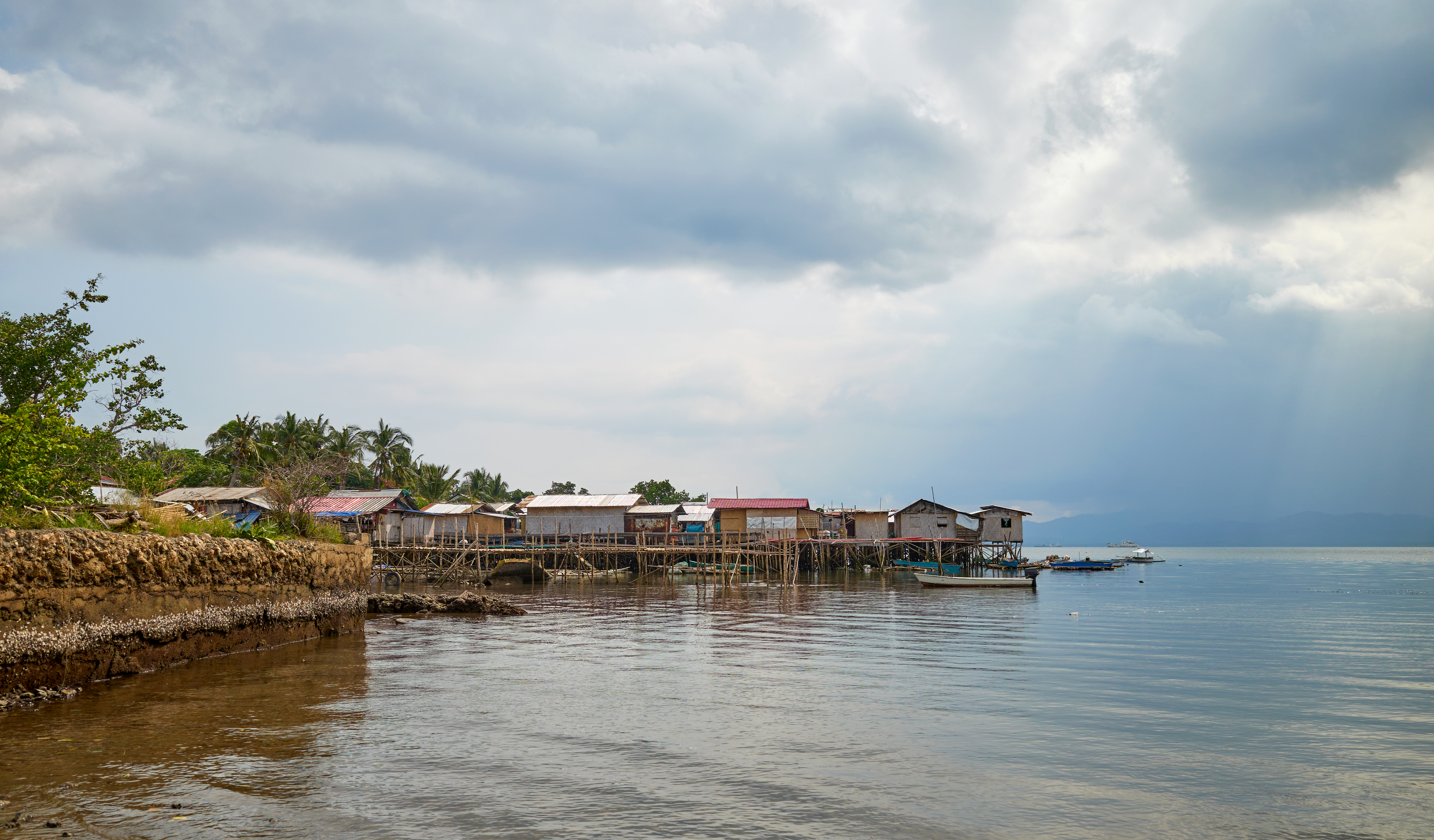 Huts on the water, Puerto Princesa, Philippines.