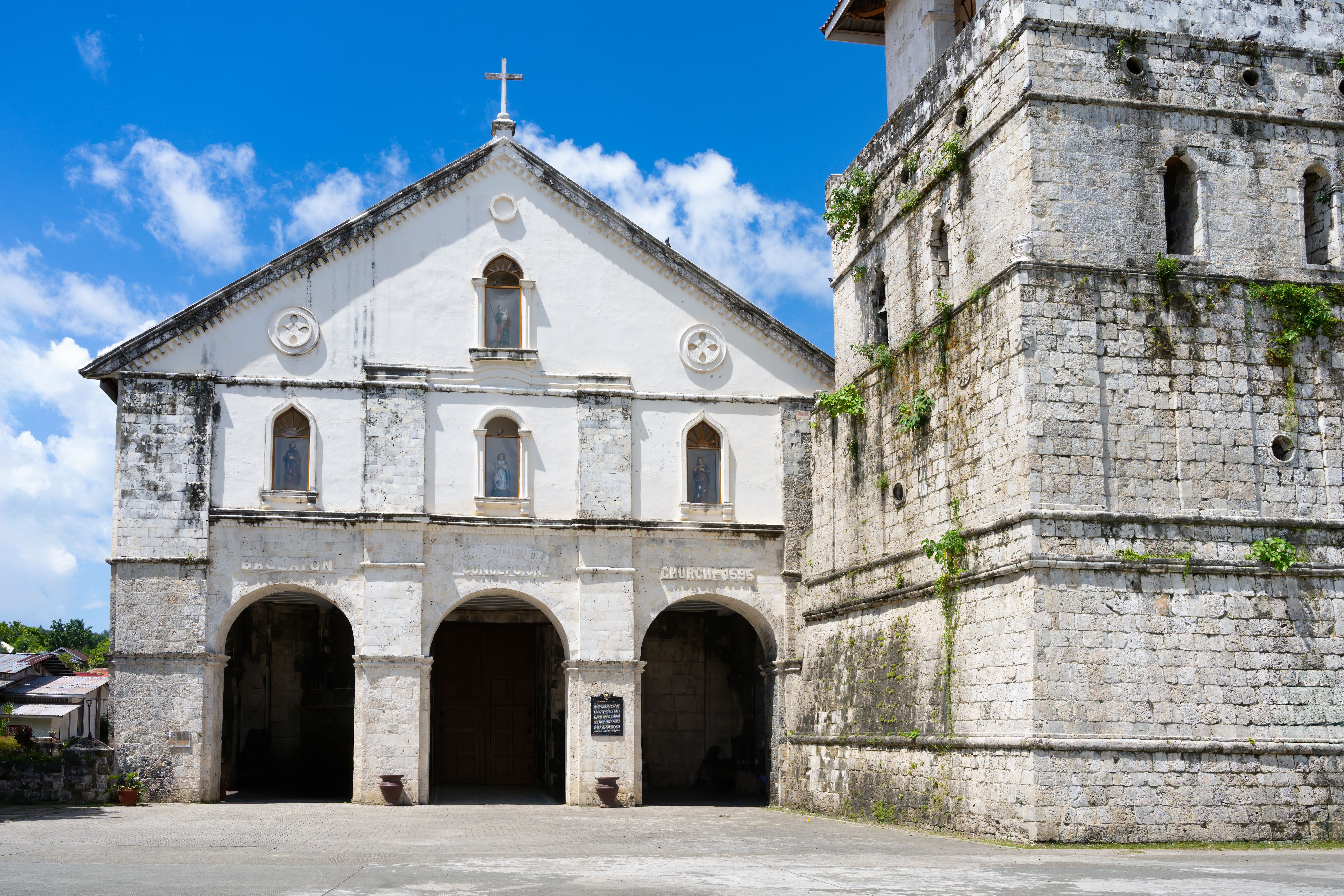 Scenic view of the Baclayon Church in Bohol Island, Philippines.