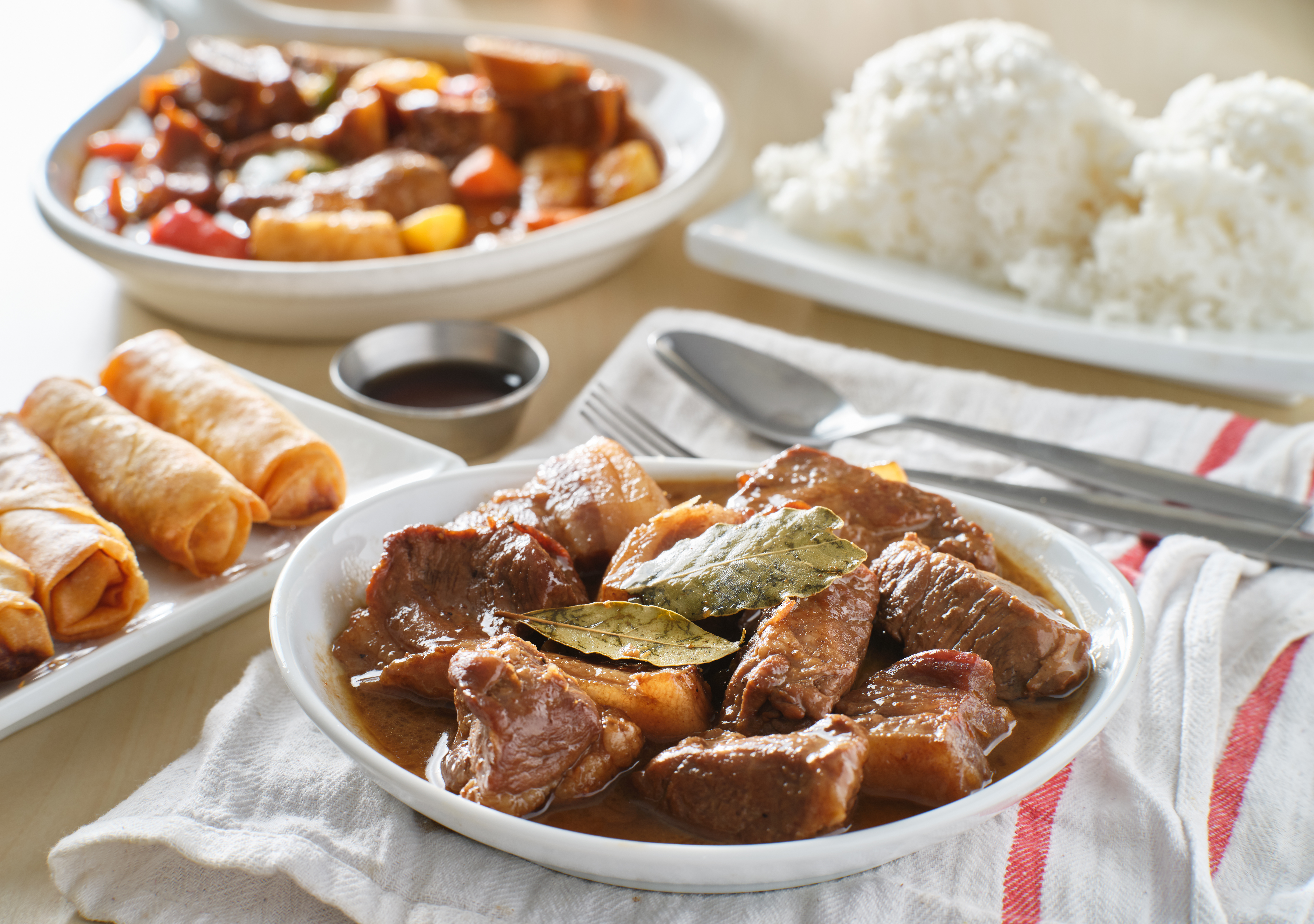 Delicious Filipino Food on a Bright Table