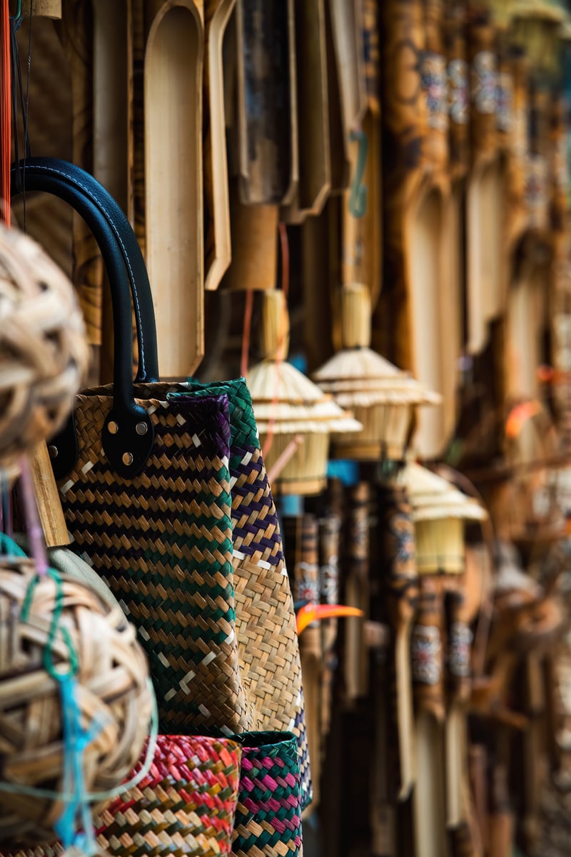 A stall selling handmade crafts from natural items for sale at a shop.ellinnur
