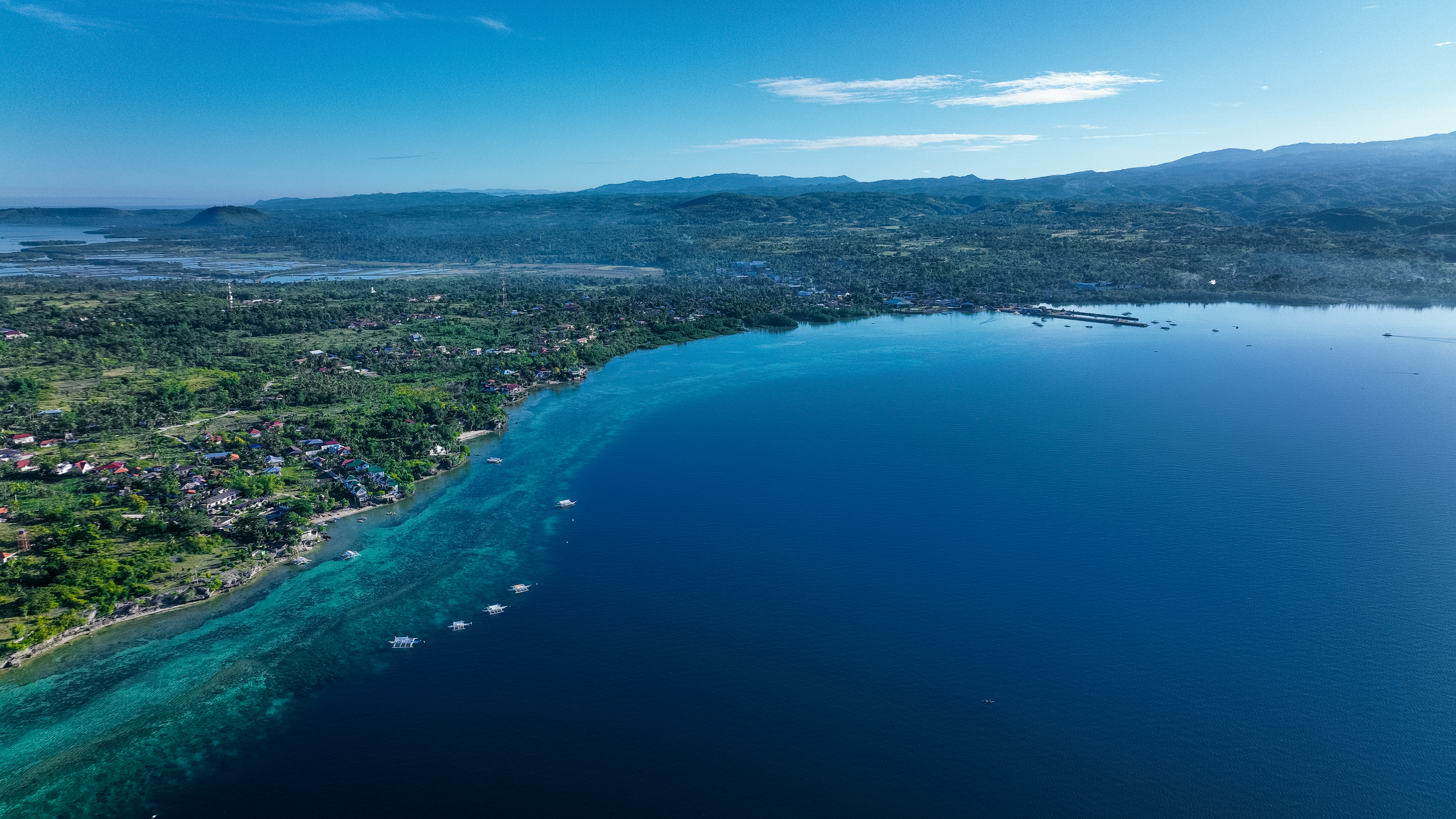 Aerial view of the stunning coastline and clear waters of Cebu Island in the Philippines
