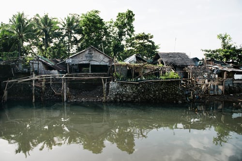 Stilt houses on river, Leyte, Philippines