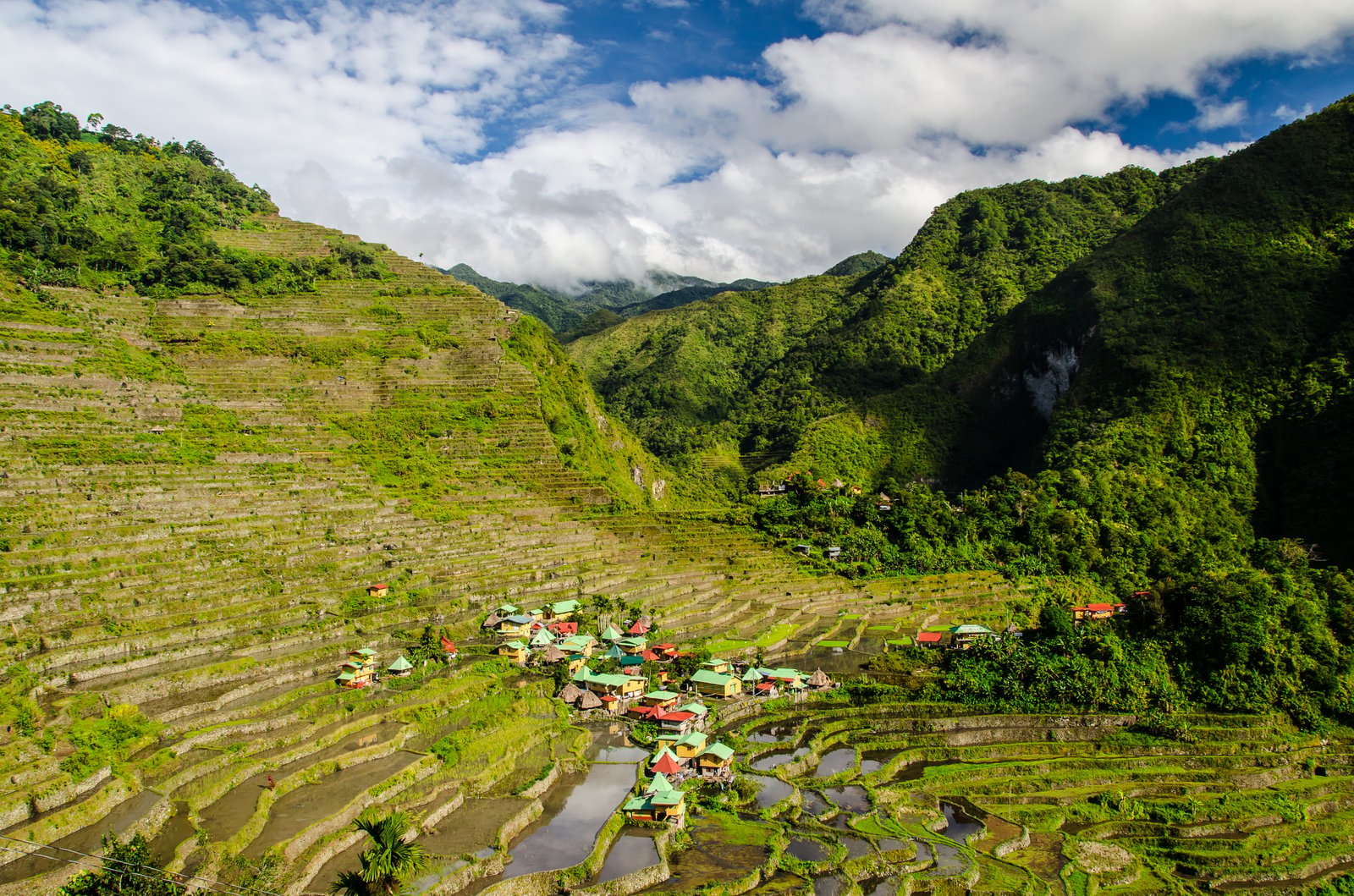 A High Angle Shot Of The Beautiful Batad Rice Terraces In Luzon, Philippines