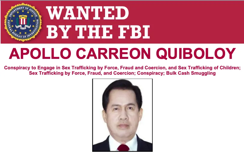 Apollo Quiboloy personal fbi wanted
