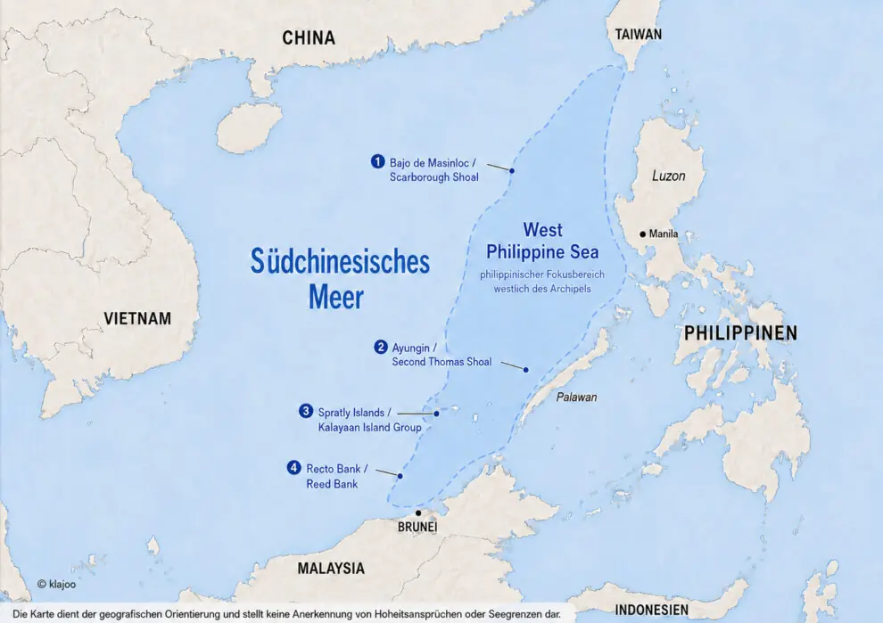 Karte der West Philippine Sea