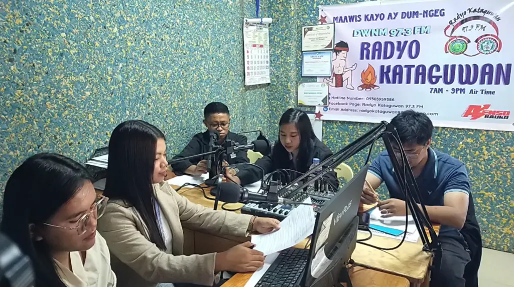 DICT-MP personnel discuss the Bayanihan SIM Project and the distribution of 7,130 SIM cards to 70 schools in Mountain Province during a radio program at Radyo Kataguwan 97.3 FM on July 21, 2026.