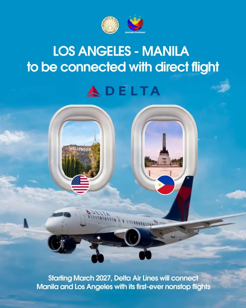 DOT welcomes direct Delta LAX to MNL flights in 2027
