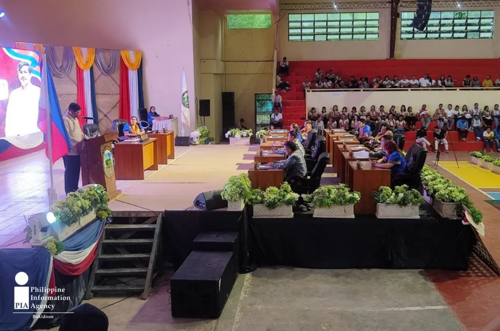 Cabanglasan Mayor Bernie C. Castillanes delivers his 2026 State of the Municipality Address (SOMA) before local officials, government employees, community leaders, and the constituents, outlining programs that advanced health, agriculture, infrastructure, and poverty reduction during his administration’s first year. (Photo: AFFR/PIA-10/Bukidnon) Development Agenda