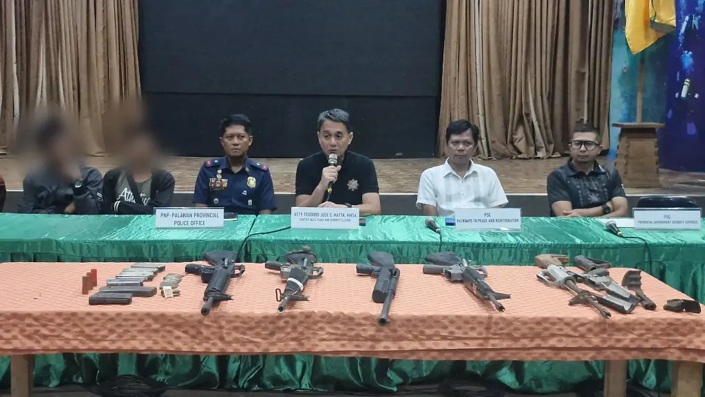 Five firearms voluntarily surrendered by former CTG members in Palawan