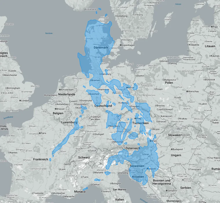 Größenvergleich der Philippinen mit Deutschland, Österreich und der Schweiz