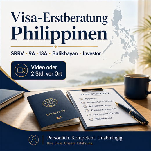Initial Philippines visa consultation: SRRV, 9A, 13A, Balikbayan and investor visas