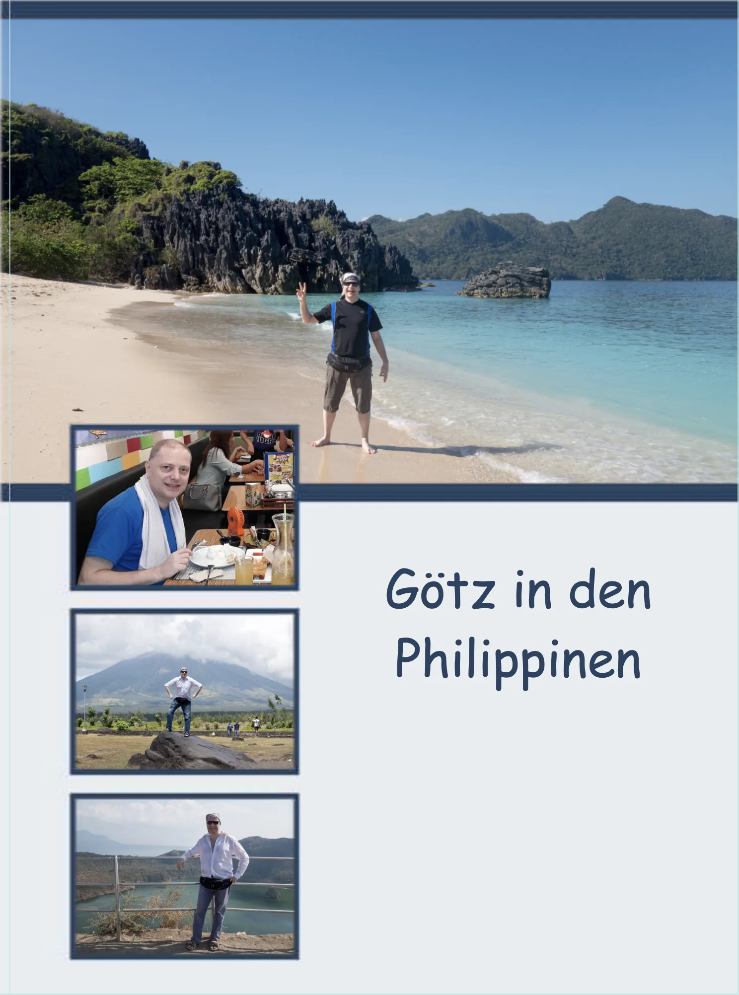 Opening page of the photo book My first journeys and the years after moving to the Philippines
